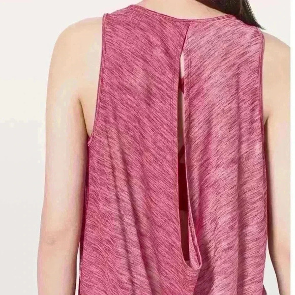Lululemon Low Key Tank Heathered Ruby Red Size 6 Active Athletic Lightweight - Picture 3 of 10